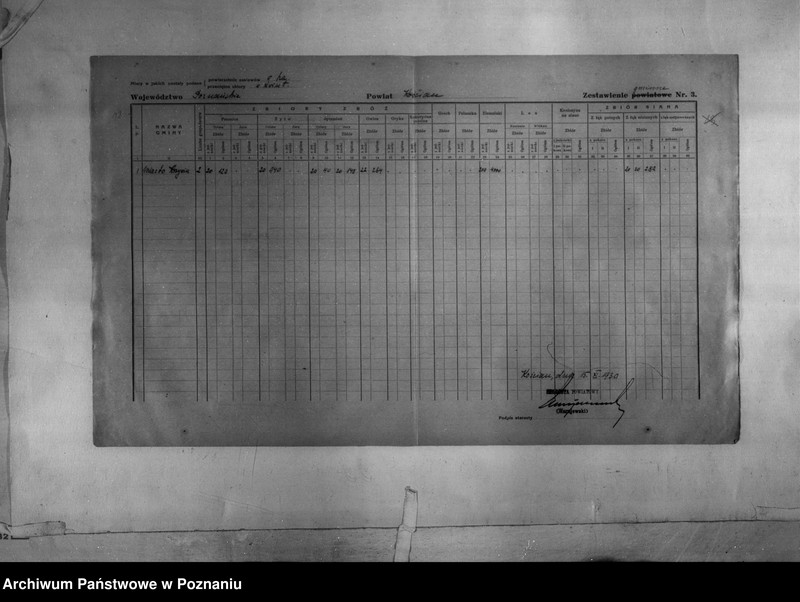 Obraz 14 z jednostki "/Statystyka produkcji rolnej - zestawienie z terenu powiatu kościańskiego"