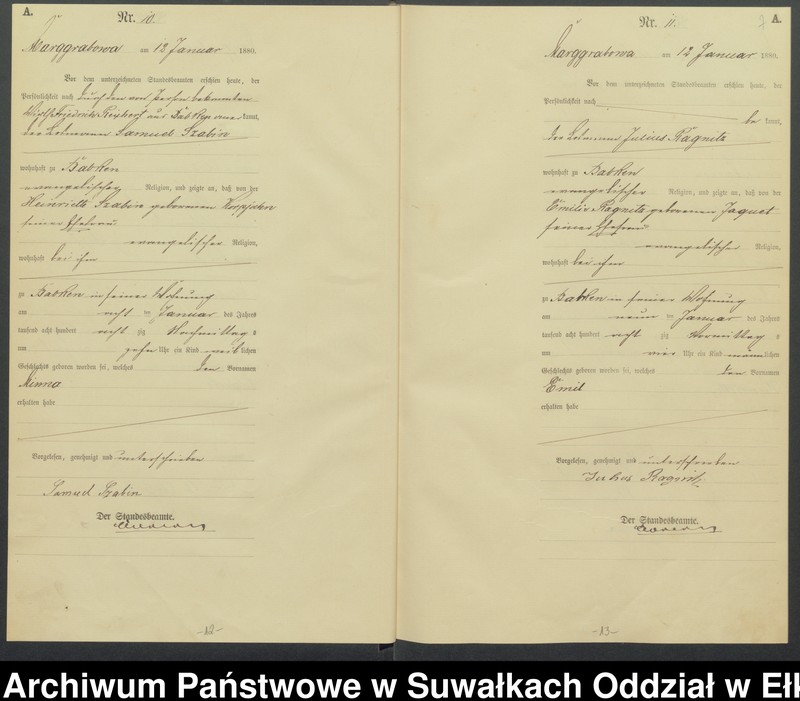 image.from.unit.number "Geburts-Haupt-Register des Königlich Preussischen Standes-Amtes Landgemeinde Marggrabowa Kreis Oletzko"