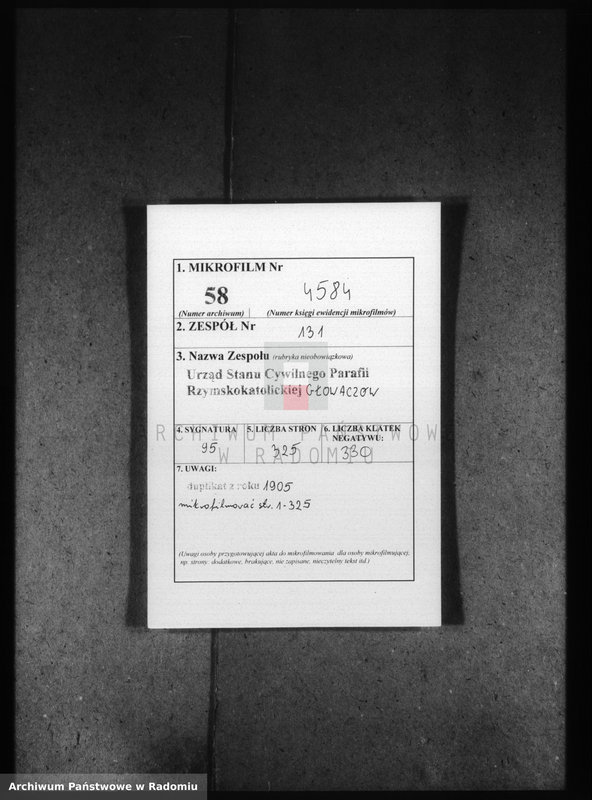 image.from.unit.number "Dublikat aktov graždanskago sostoâniâ rimsko kat. prihoda Glovačov za 1905 god"