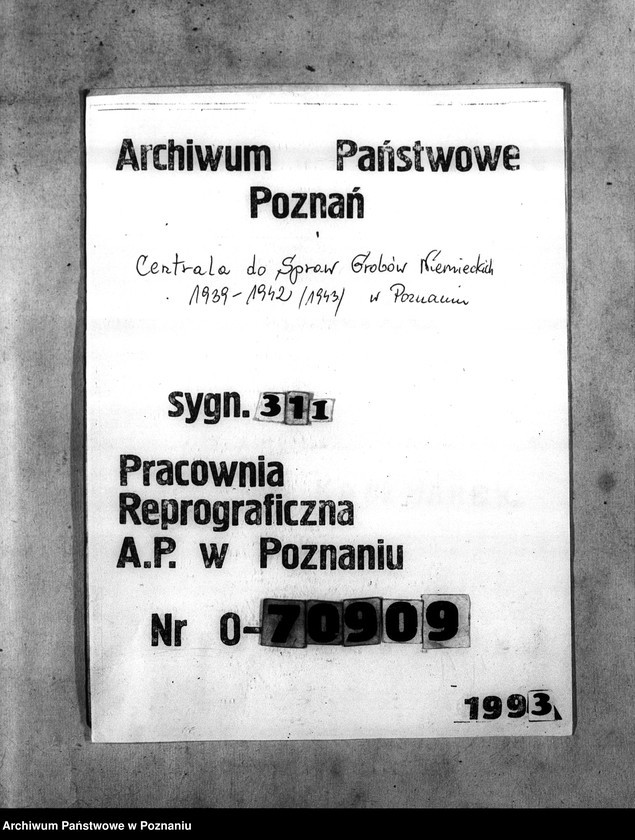 Obraz 1 z jednostki "Korespondencja w sprawie miejscowych Niemców, którzy zginęli w 1939 roku"