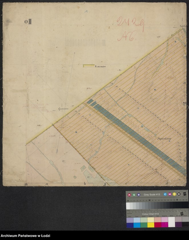 Obraz 2 z jednostki "Plan folwarku i nowej kolonii Popielawy na fundusz Towarzystwa Kredytowego Ziemskiego przy donacji Łaznów przeznaczonych ..."