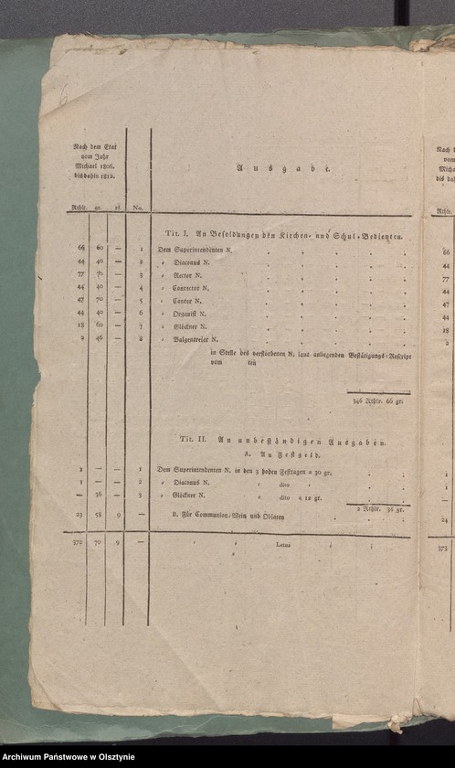 image.from.unit.number "Kirchen Etat, Einnahme und Ausgabe der Kasse zu Schwarzstein"