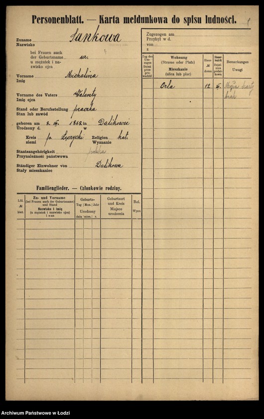 Obraz 11 z jednostki "[Spis ludności Łodzi] Samina-Sasin"