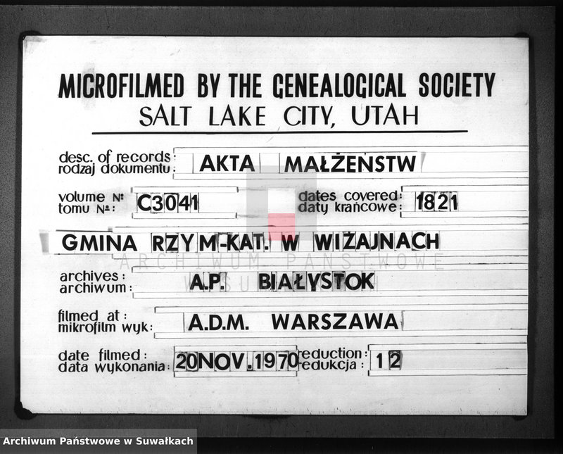 image.from.unit.number "Akta zaślubionych gminy wiżańskiey obwodu seyneńskiego, w województwie augustowskim od dnia 1-go stycznia do dnia ostatniego grudnia 1821 roku"