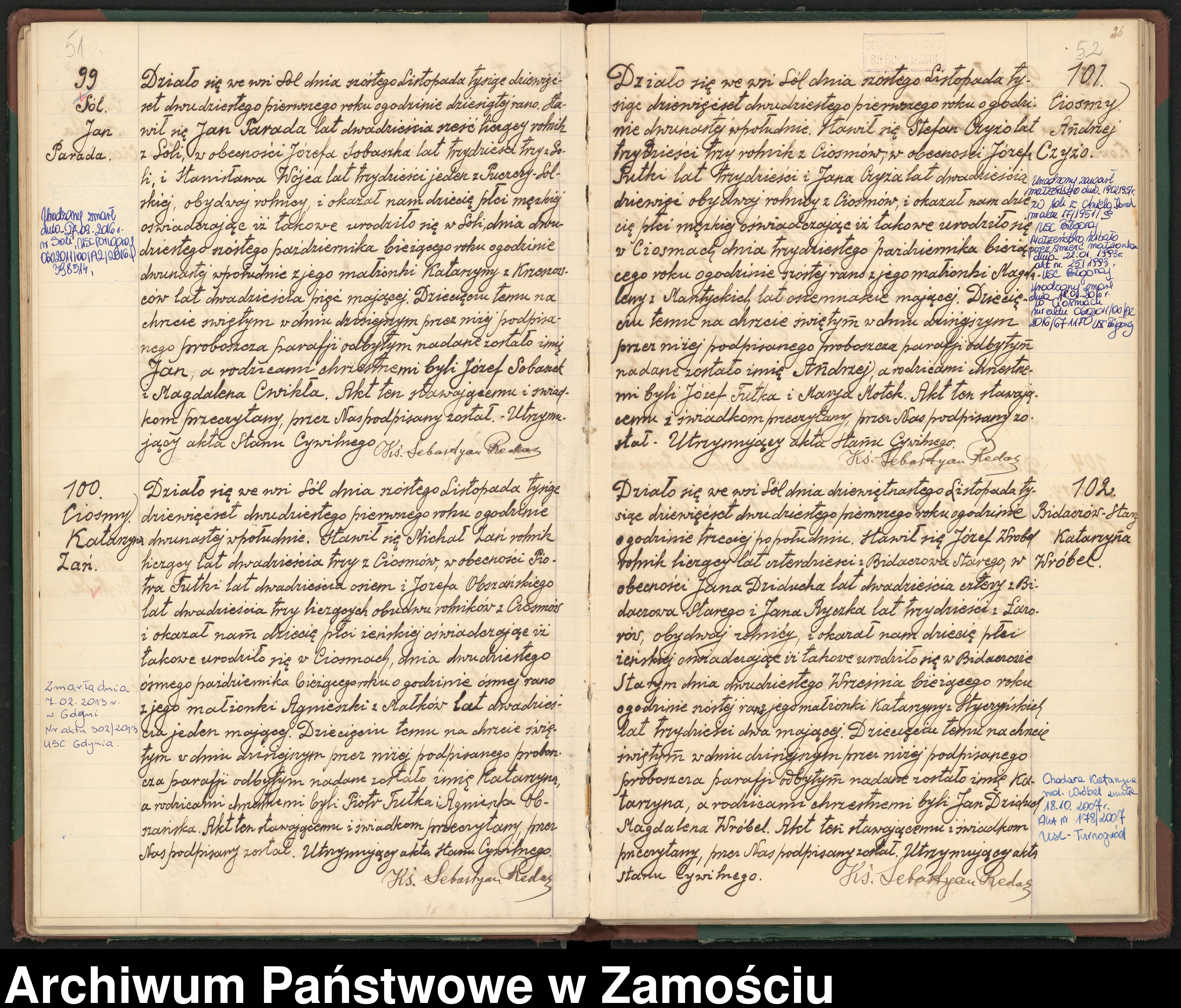 Skan z jednostki: Akta urodzeń, małżeństw, zgonów