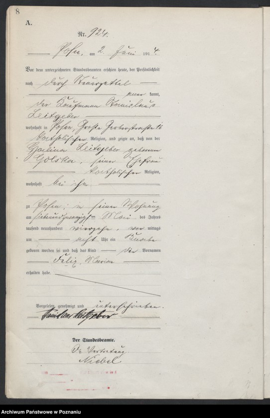 Obraz 10 z jednostki "Księga miejscowa urodzeń tom III[Rejestr główny urodzeń]"