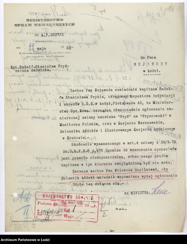 Obraz 17 z jednostki "[Korespondencja i okólniki w sprawach przynależności państwowej, wyznaniowych, administracyjnych itp.]"