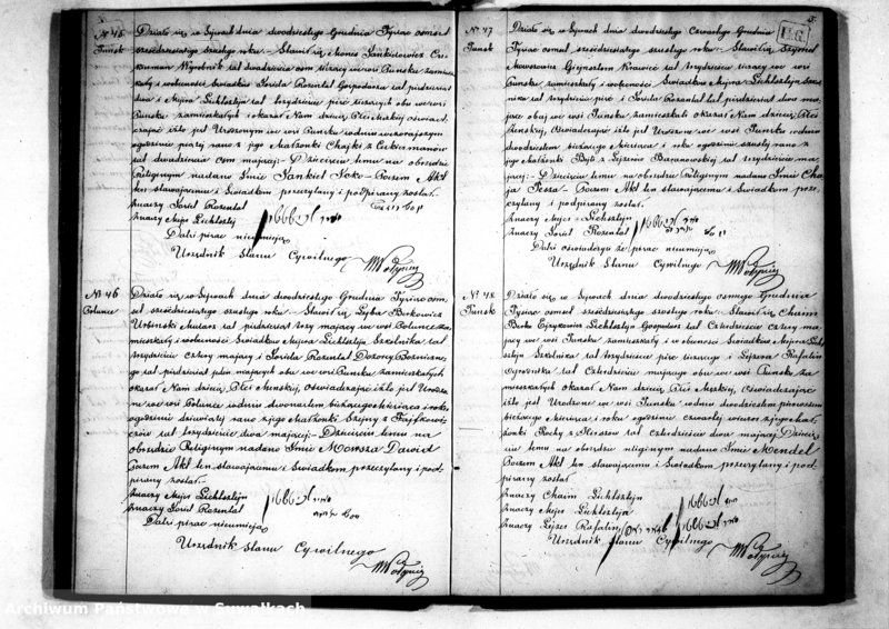 image.from.unit.number "Duplikat Akt Urodzeń, Zaślubień i Zejść Wyznania Mojżeszowego Okręgu Bożniczego Puńsk na 1866 rok."
