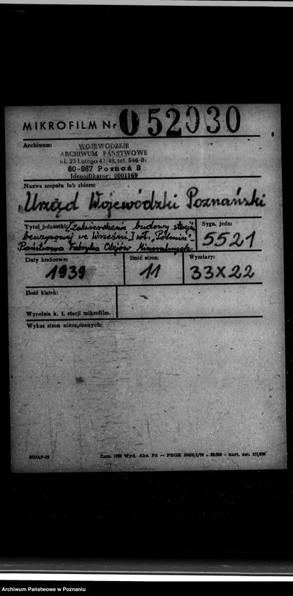 Obraz 2 z jednostki "/Zatwierdzenie budowy stacji benzynowej we Wrześni/ własność "Polmin" Państwowa fabryka olejów mineralnych"