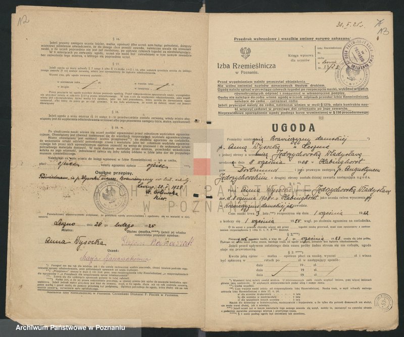 Obraz 8 z jednostki "[Ugody o naukę rzemiosła krawiectwa damskiego w Lesznie]"