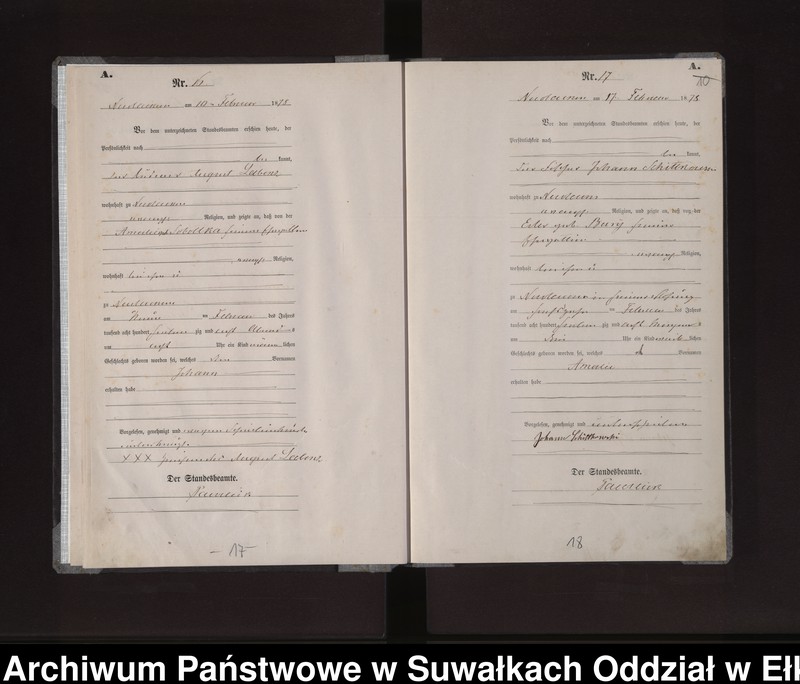 image.from.unit.number "Geburts-Haupt-Register des Königlich Preussischen Standes-Amtes der Stadt Nicolaiken Kreis Sensburg"