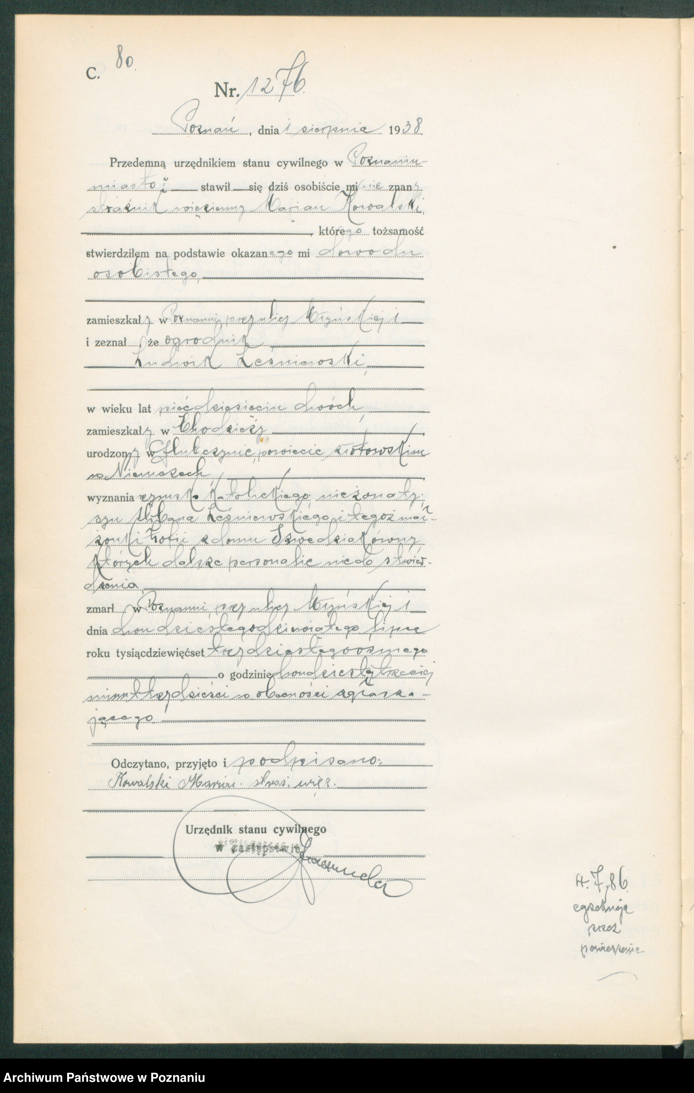 Skan z jednostki: Księga miejscowa zgonów tom III [Rejestr główny zgonów]