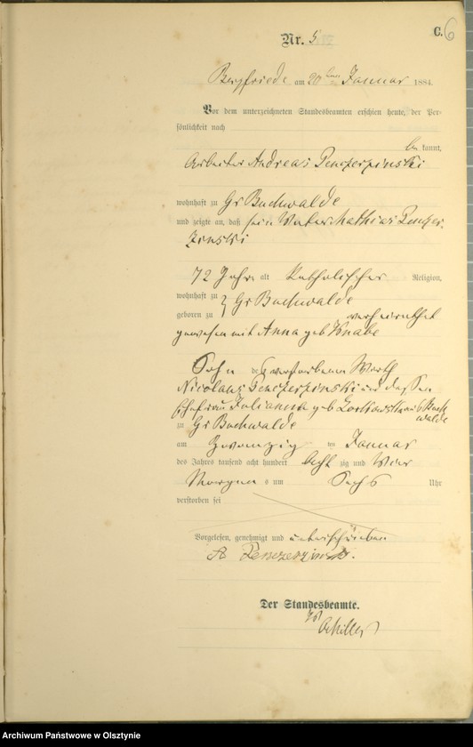 image.from.unit.number "Sterbe-Haupt-Register Nr 1 - 64"