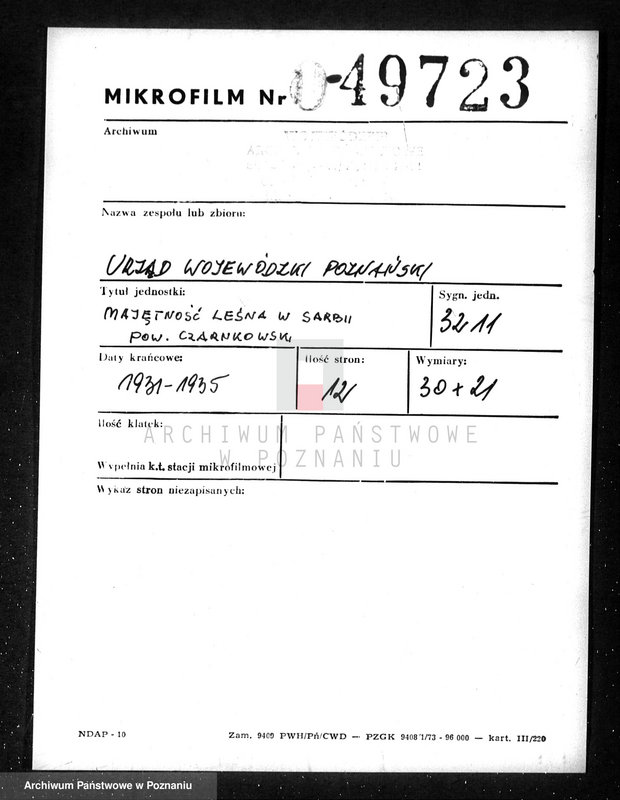 Obraz 2 z jednostki "Majętność leśna w Sarbii w powiecie czarnkowskim"