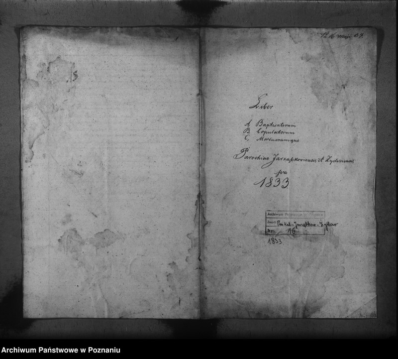Obraz 2 z jednostki "Liber baptisatorum, copulatorum, mortuorum"