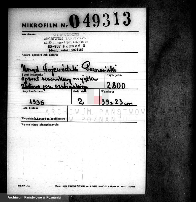 Obraz 2 z jednostki "Operat szacunkowy majątku Złotowo powiatu szubińskiego"