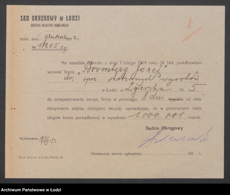 Obraz 3 z jednostki "Józef Bromberg – drobna sprzedaż skór"