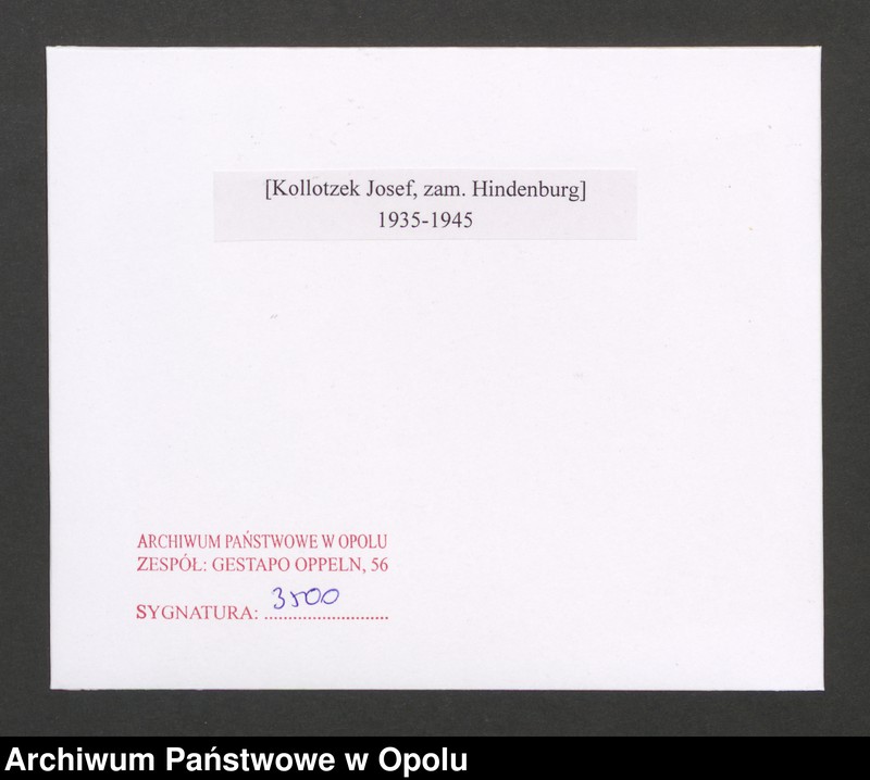Obraz 2 z jednostki "[Kollotzek Josef, zam. Hindenburg]"