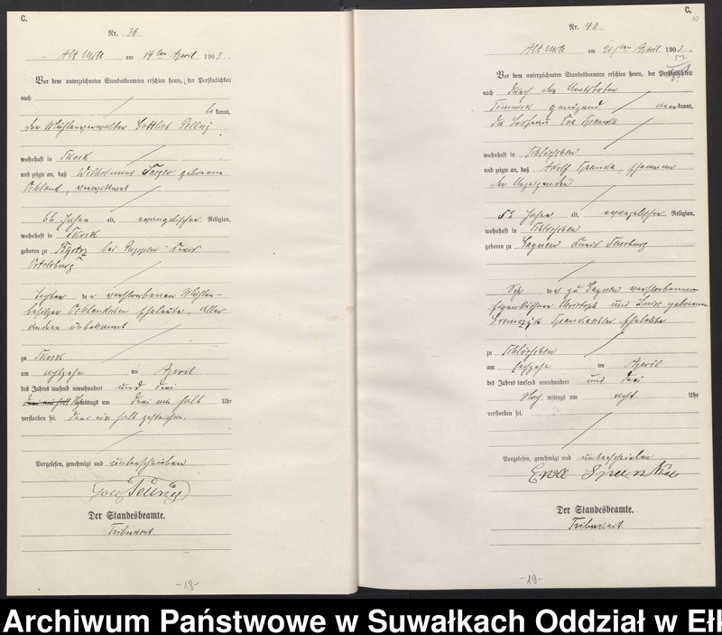 image.from.unit.number "[Sterbe-Haupt-Register des Königlichen Preussischen Standes-Amtes Ukta Kreis Sensburg]"
