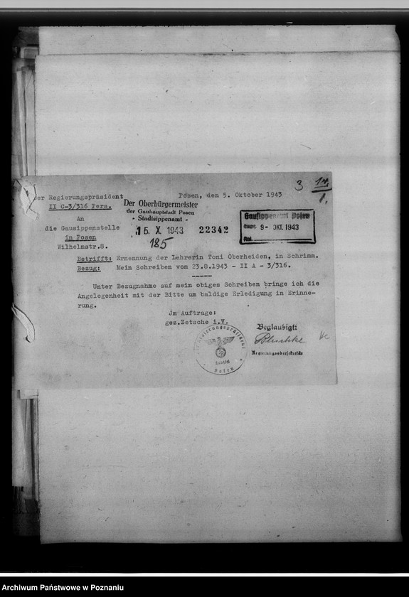 Obraz 8 z jednostki "[Korespondencja w sprawie ustalenia nazwisk, imion, pochodzenia przodków]"