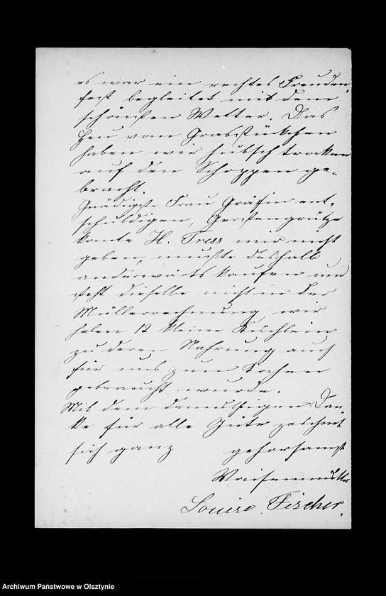 image.from.unit.number "/Monatsberichte der Weisenmutter Louise Fischer u. ihrer Tochter in Drengfurth- Vorstadt an Anna Gfin Lehndorff geb. Hahn/"