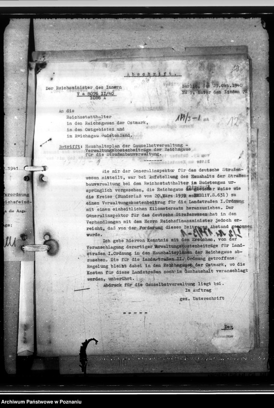 Obraz 16 z jednostki "Kirchenbücher - Gausippenamt. Verwaltung der Landkreise. Landesplannungen. Polenpolitik. Todesursachenbezeichnung. Leuchtpetroleum."