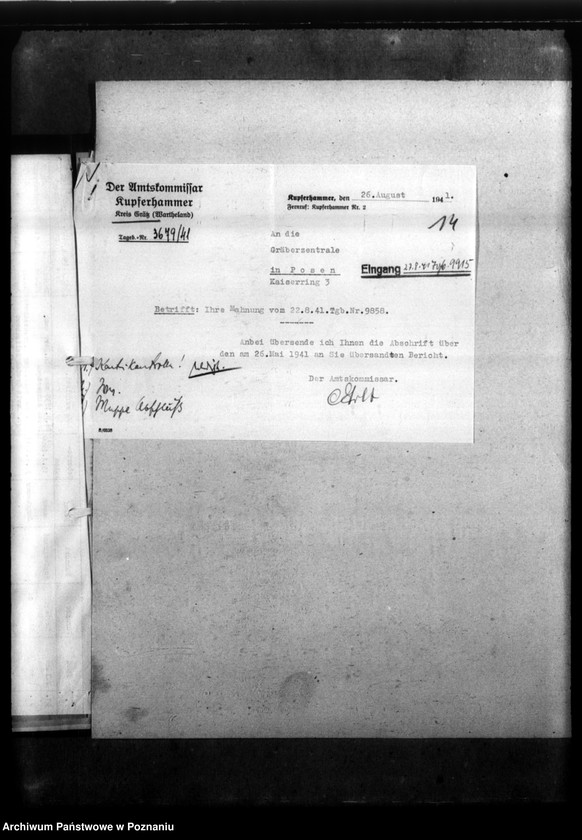 Obraz 18 z jednostki "Kreis Grätz (Grodzisk). Wykazy i korespondencja w sprawie miejscowych Niemców, którzy zginęli w 1939 roku"