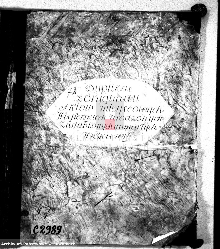 image.from.unit.number "Duplikat z oryginału aktów miejscowych wigierskich urodzonych, zaślubionych y umarłych wieku 1846"