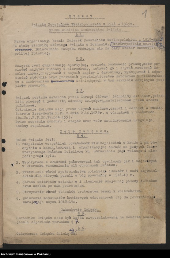 Obraz 4 z jednostki "Statut Związku i jego zmiany."