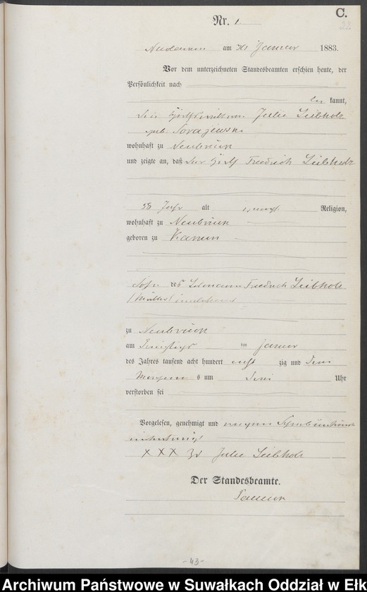 image.from.unit.number "Sterbe-Haupt-Register des Königlich Preussischen Standes-Amtes Forstrevier Nicolaiken Kreis Sensburg für das Jahr 1882[do 1884]"