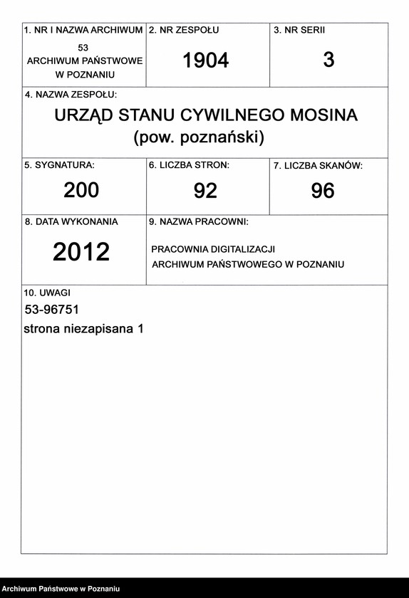 Obraz 1 z jednostki "Księga małżeństw"