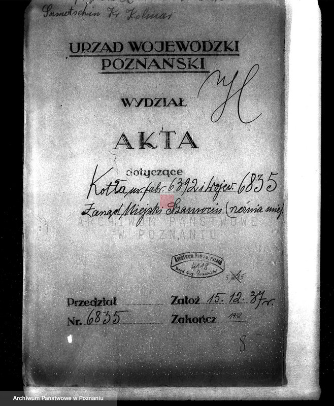 Obraz 4 z jednostki "Zarząd Miejski Szamocin, rzeźnia miejska zatwierdzenie kotła nr fabr.6392, woj. 6835"