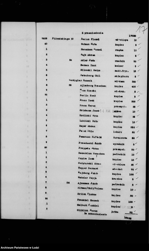 Obraz 20 z jednostki "Rejestr poborczy"