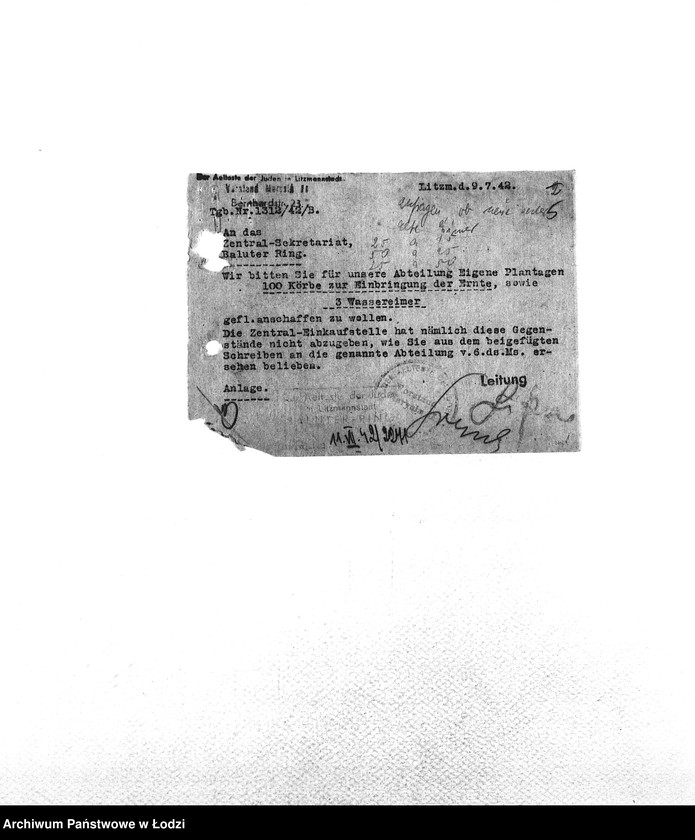 Obraz 8 z jednostki "Bedarfsmeldungen [Skierowane do GV zapotrzebowania na surowce, materiały, narzędzia, maszyny itp. potrzebne resortom pracy do produkcji; zamówienia żywności, lekarstw]"
