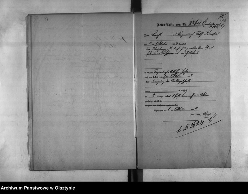 image.from.unit.number "Disciplinar-Untersuchung wieder den Kreissekretär Hoffmann [Hermann] in Guttstadt"