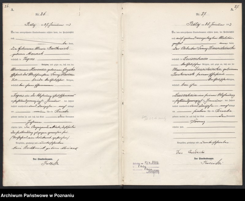 Obraz 16 z jednostki "Księga miejscowa urodzeń [Rejestr główny urodzeń]"