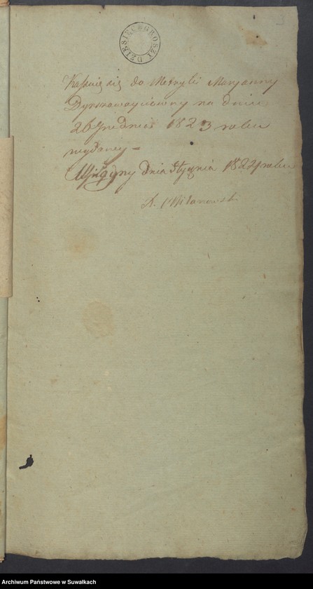 image.from.unit.number "Wizajny Rzym.-Kat. 1824. [Dokumenty do akt małżeństw]"