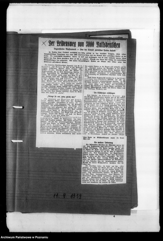 image.from.unit.number "Zweigstelle Litzmannstadt (Łódź). Zeitungsansschnitte, Berichte über Verschleppungen und Todesanzeigen"