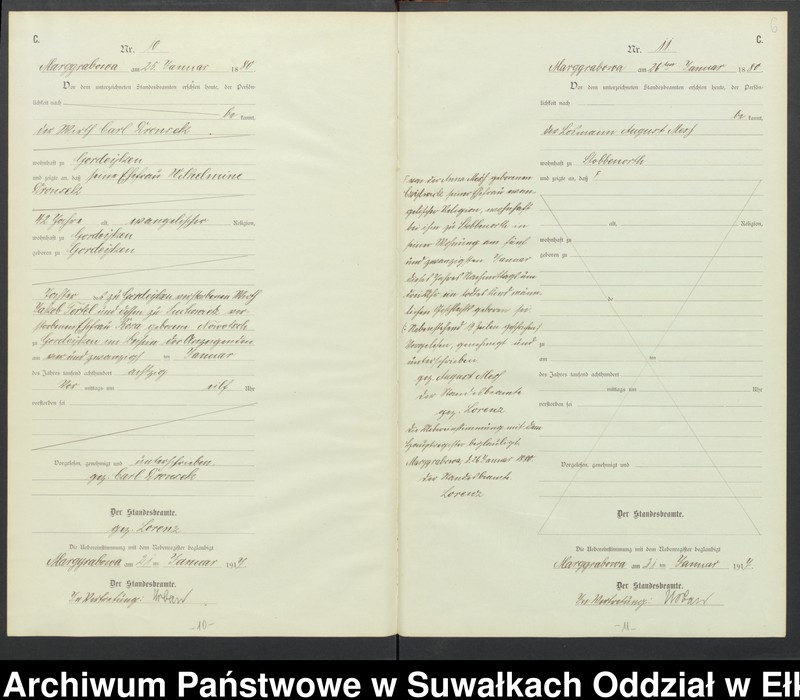 image.from.unit.number "C1.Sterbe-Register (Haupt-Register)Standesamt Marggrabowa Landbezirk vol. I No.1 bis 205"