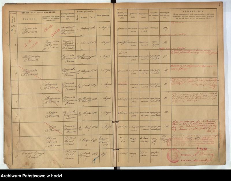 Obraz 3 z jednostki "[Księga ludności stałej m. Łodzi guberni piotrkowskiej nr domu 592-604]"