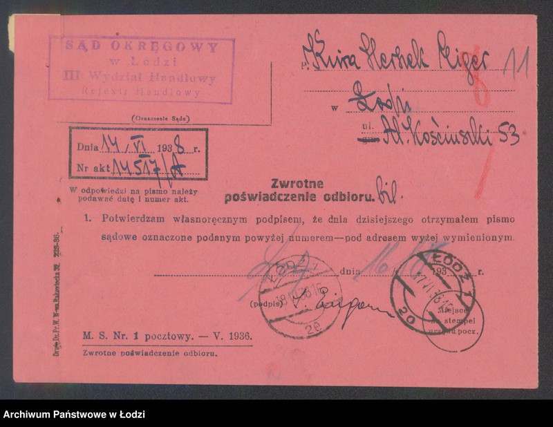 Obraz 13 z jednostki "Kiwa Herszek Eiger – sprzedaż artykułów technicznych"