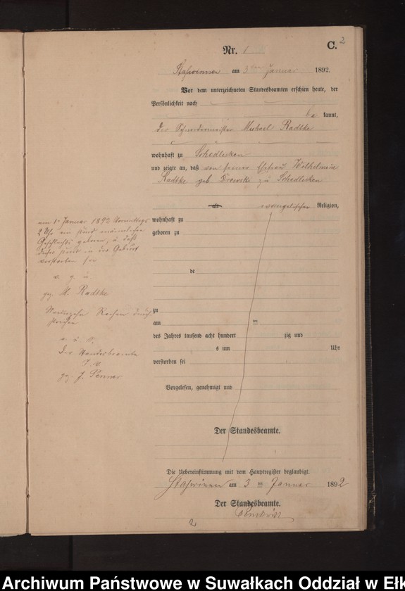 image.from.unit.number "Sterbe-Neben-Register des Preussischen Standes-Amtes Stasswinnen Kreis Loetzen"