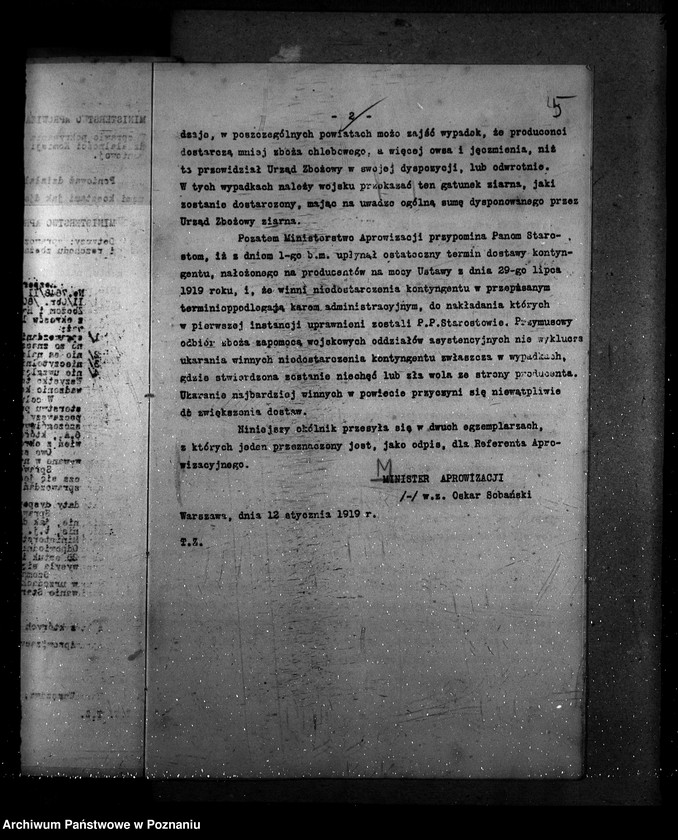 Obraz 11 z jednostki "Okólniki Ministerstwa Aprowizacji do starostw"