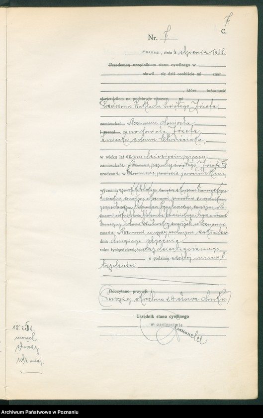 Obraz 9 z jednostki "Księga miejscowa zgonów tom I [Rejestr główny zgonów]"