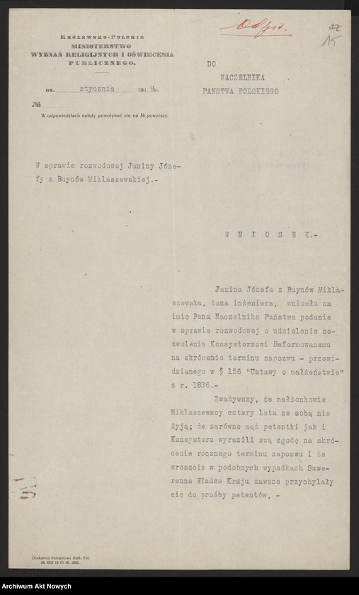 image.from.unit.number "(Reskrypty Naczelnika Państwa dotyczące skrócenia rocznego terminu zapozwu w sprawach rozwodowych rozpatrywanych przez Ewangelicko - Reformowany Sąd Konsystorski)"