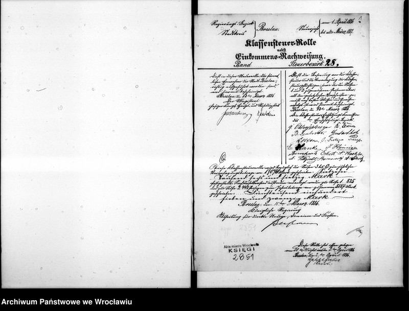 image.from.unit.number "Klassensteuerrolle nebst Eikommens - Nachweisung"