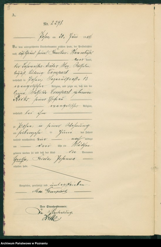 Obraz 19 z jednostki "Księga miejscowa urodzeń tom V"