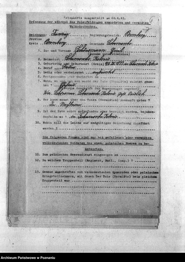 Obraz 10 z jednostki "Amtliche Meldungen. Amtsbezirke Fordon, Falkenberg, Slesin, Monkowarsk - Kreis Bromberg (Bydgoszcz)"