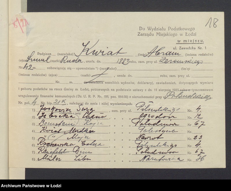 image.from.unit.number "Księga inwentarzowa nieruchomości m. Łodzi ul. Wschodnia"