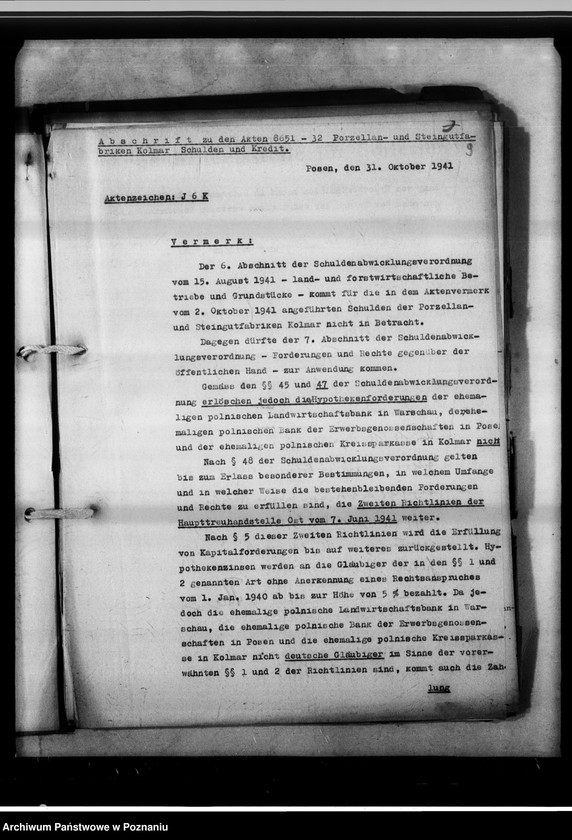 Obraz 13 z jednostki "Alte Schulden und Forderungen aus polnischer Zeit - Kolmar [fabryka porcelany]."